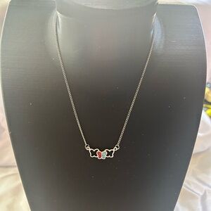 Red and Turquoise Stone Butterfly necklace